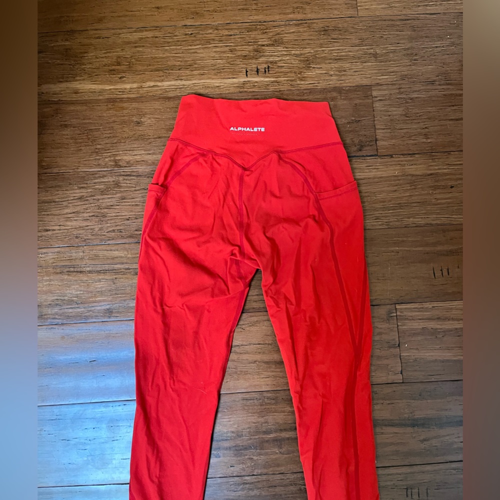alphalete red leggings